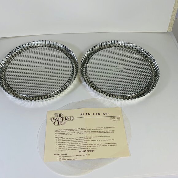 Pamper Chef Quiche Flan Pan Set of 2 Fluted Bakeware Baking Kitchen Pastry Tarts - Picture 14 of 14